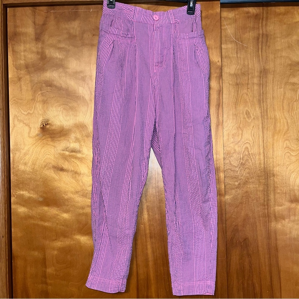 Free People Make a Stand Striped Trousers in Double Bubble Seersucker - Picture 2 of 4